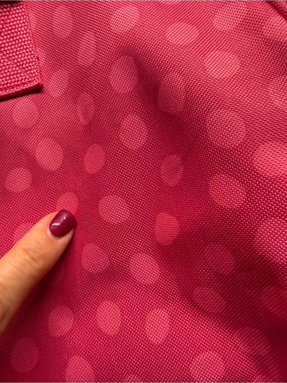 thirty-one Hot Pink Polka Dot Tote/gym Bag w/handles, no shoulder strap - Picture 9 of 11